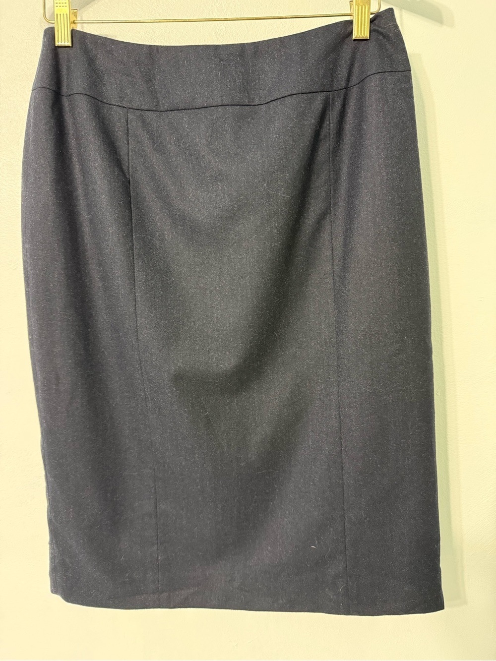 Lafayette 148 New York Charcoal Black Pencil Skirt virgin wool